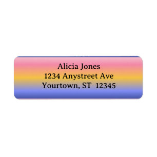 Pink Yellow Blue Gradient Label