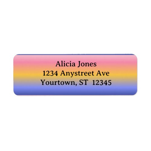 Pink Yellow Blue Gradient Label