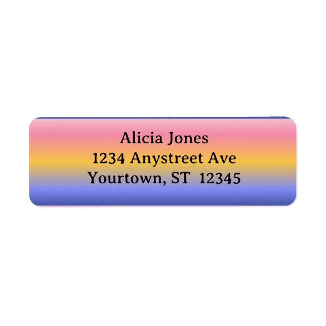 Pink Yellow Blue Gradient Label (Front)
