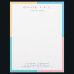 Pink Yellow Blue Green Elegant Colorful Template Letterhead<br><div class="desc">Pink Yellow Blue Green Elegant Colorful Template Modern Stationery Paper.</div>