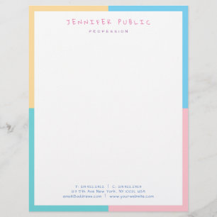Pink Yellow Blue Green Elegant Colorful Template Letterhead
