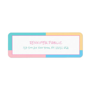 Pink Yellow Blue Green Modern Design Template Label