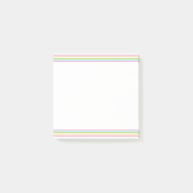 Pink Yellow Blue Purple Green Striped Trendy Post-it Notes (Front)