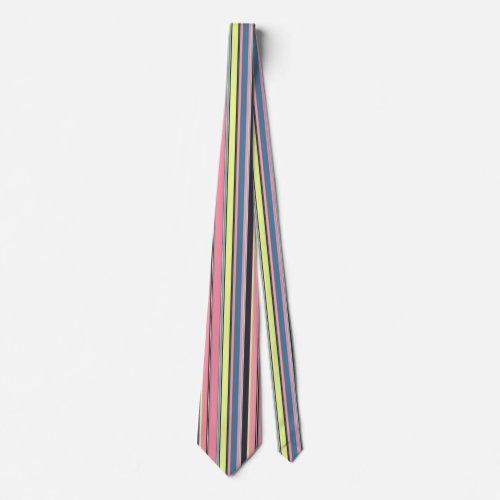 Pink Yellow Blue Purple Vertical Stripe Pattern Tie