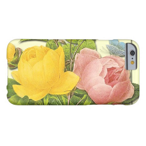 Pink Yellow Botanical Roses iPhone 6 case