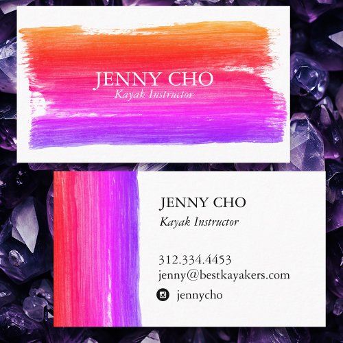 Pink Yellow Brights paint stripe business card