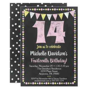 14th Birthday Invitations Zazzle