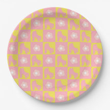 Pink Yellow Checkered Roller Derby Skate