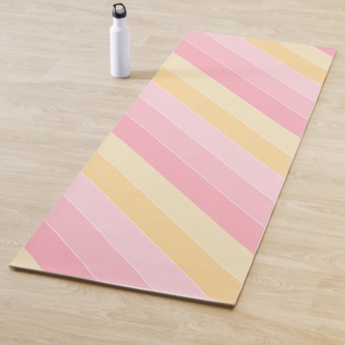 Pink Yellow Colors Fitness Sport Elegant Template Yoga Mat