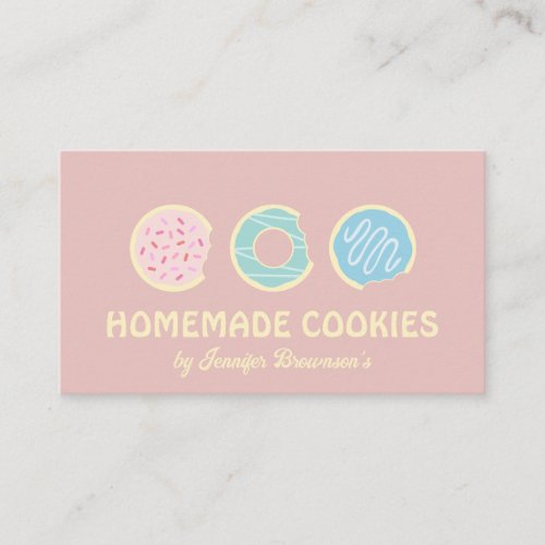 Pink Yellow Cookies Doughnuts Sweet Treats Business Card