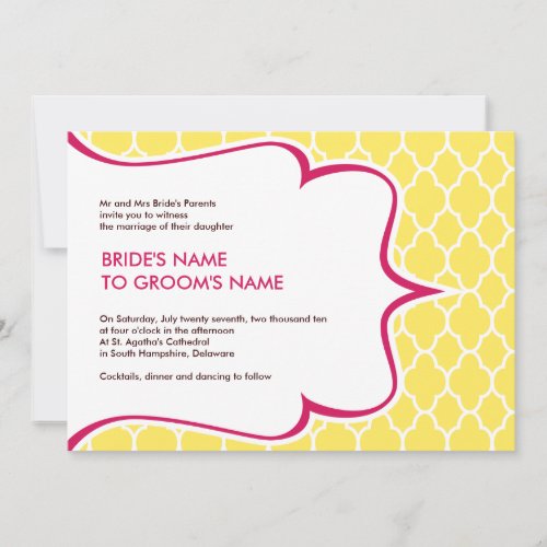Pink &amp; Yellow Curvy Invitations