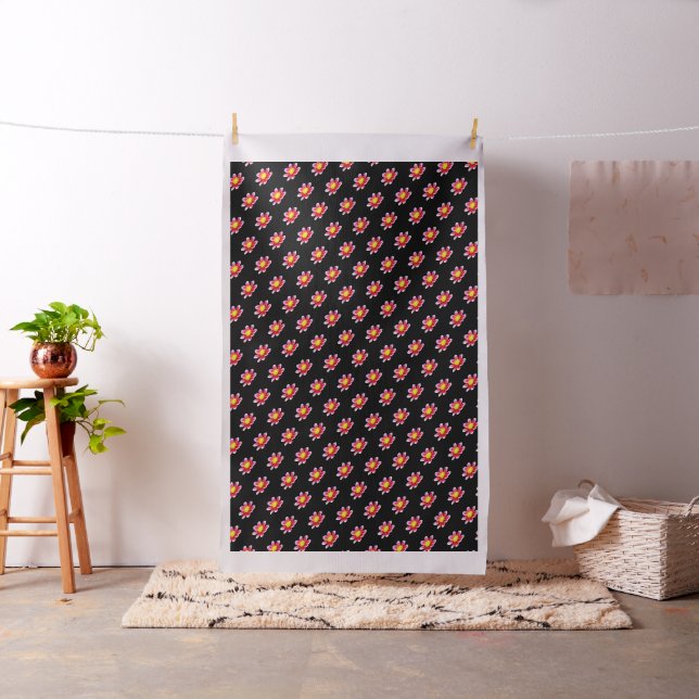 Pink & Yellow Dahlia Floral Photo Cotton Fabric (In Situ)