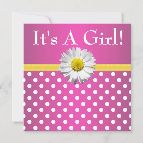 Pink Yellow Daisy Baby Shower Invitation