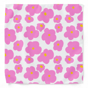 Pink yellow daisy flower modern elegant pattern bandana