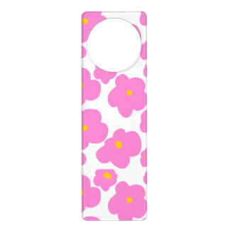 Pink yellow daisy flower modern elegant pattern door hanger
