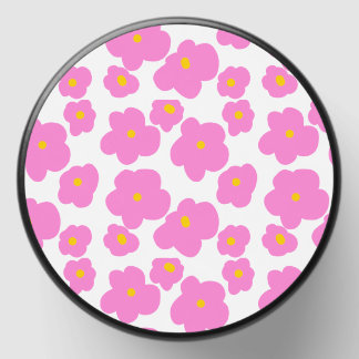 Pink yellow daisy flower modern elegant pattern mini candle favors