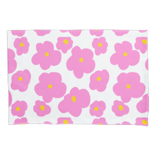 Pink yellow daisy flower modern elegant pattern  pillow case