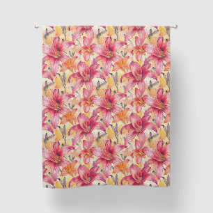 Pink Yellow Daylilies Blackout Curtains