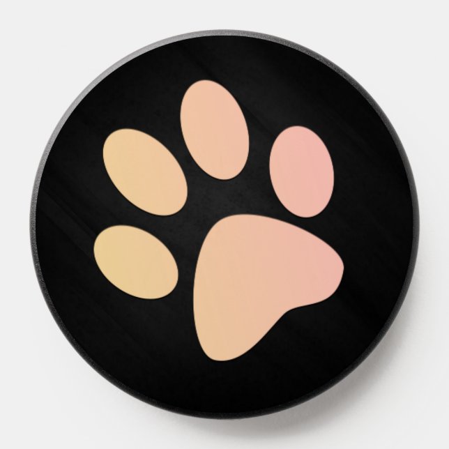   Pink yellow Dog Paw Print Minimal   Design PopSocket (Popsocket)