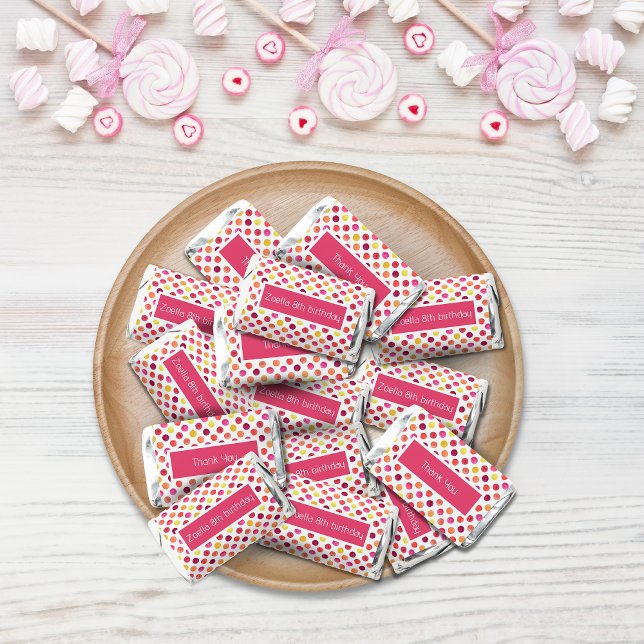 Pink Yellow Dot Thank You Birthday Hershey's Hershey's Miniatures (Creator Uploaded)