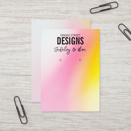 Pink Yellow Earring Display Card