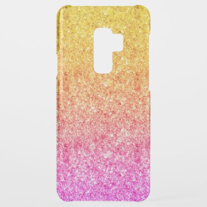 Pink &amp; Yellow Faux Glitter Background Uncommon Samsung Galaxy S9 Plus Case