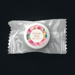Pink Yellow Floral 90th Birthday  Life Saver® Mints<br><div class="desc">Cute pink and yellow watercolor floral women's birthday party candies personalized with the name of the guest of honor and her age.</div>