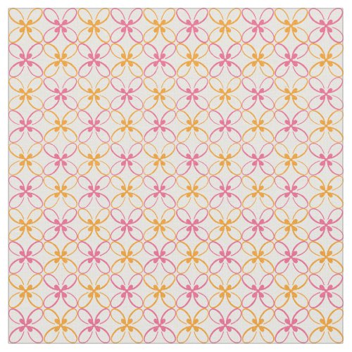 Pink Yellow Floral Pattern Fabric