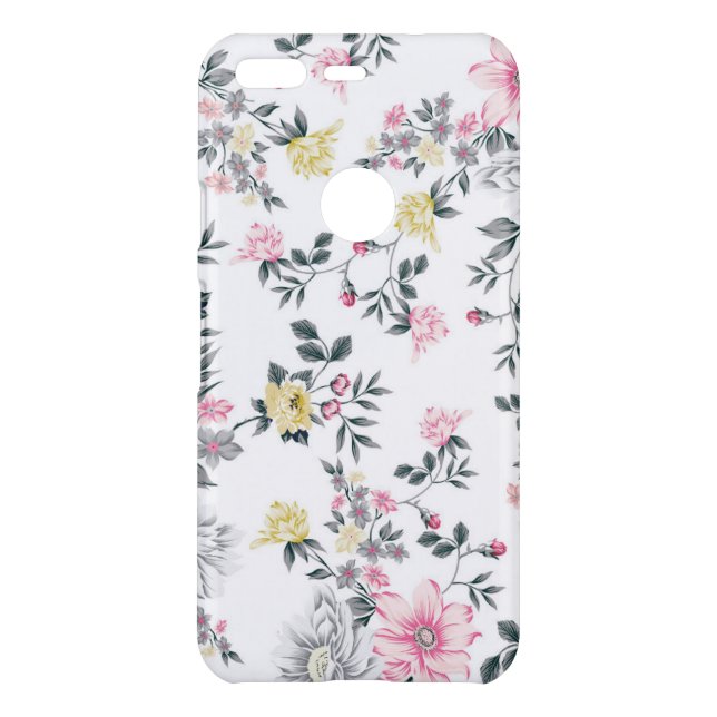 Pink Yellow Floral Pattern Uncommon Google Pixel Case (Back)