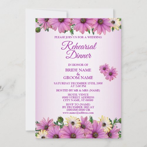Pink Yellow Floral Rustic Wedding Rehearsal Dinner