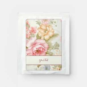 Pink Yellow Floral Tea Bag Drink Mix