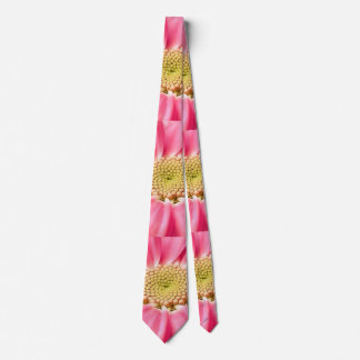 PINK YELLOW FLOWER PETAL FRACTIONAL ART NECK TIE