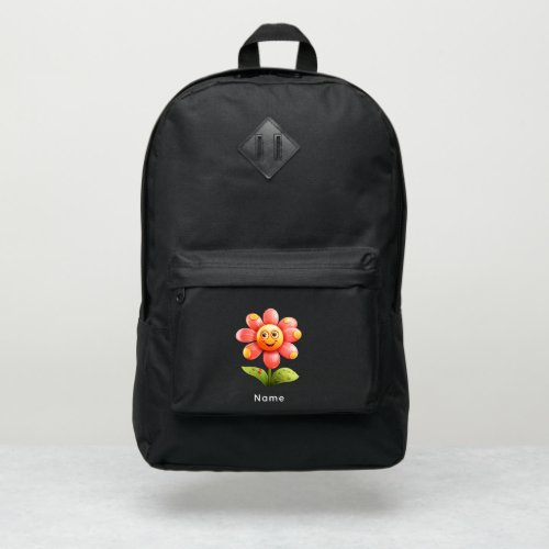 Pink Yellow Flower Port Authority Backpack