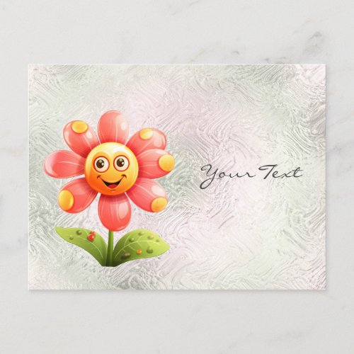 Pink Yellow Flower Postcard