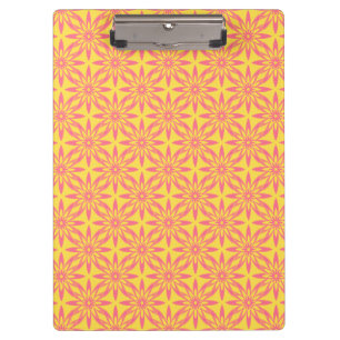 Pink Yellow Flower Seamless Pattern Clipboard