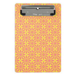 Pink Yellow Flower Seamless Pattern Mini Clipboard