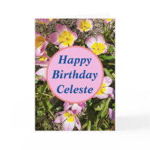 Pink & Yellow Flowers Birthday Card
