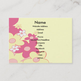 Pink Yellow Flowers Contact Profile Card
