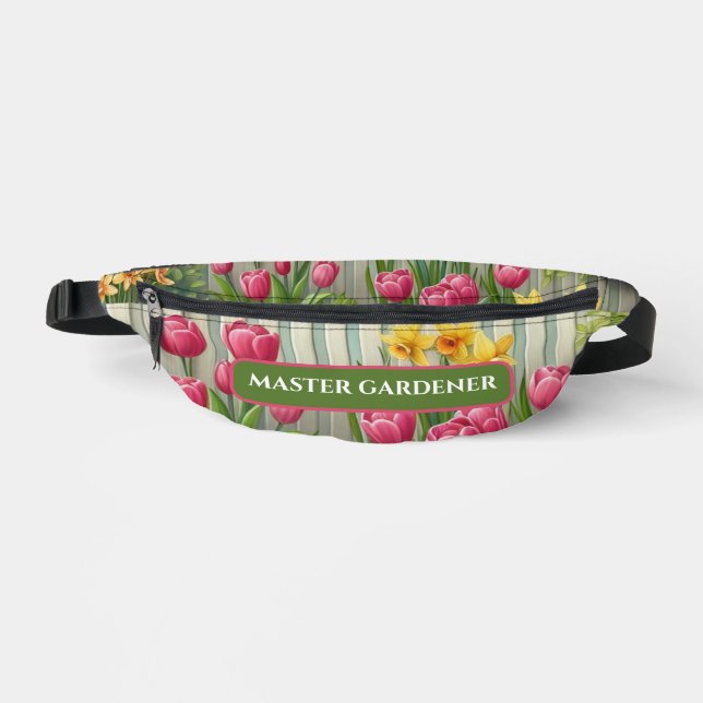 Pink Yellow Flowers Master Gardener  Fanny Pack (Front)
