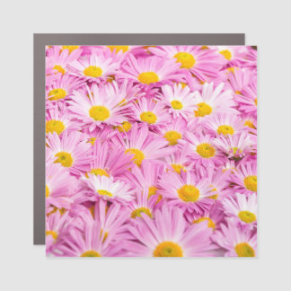 Pink Yellow Flowers Seamless Background Car Magnet