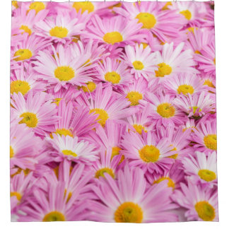 Pink Yellow Flowers Seamless Background Shower Curtain