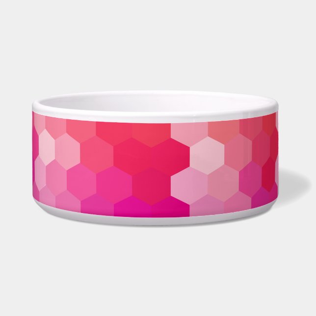 Pink & Yellow Geometric Hexagon Bowl – Modern  (Front)