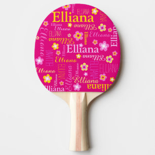 Pink yellow girls name Elliana name meaning Ping Pong Paddle