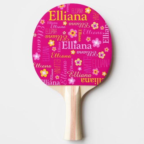 Pink yellow girls name Elliana name meaning  Ping Pong Paddle