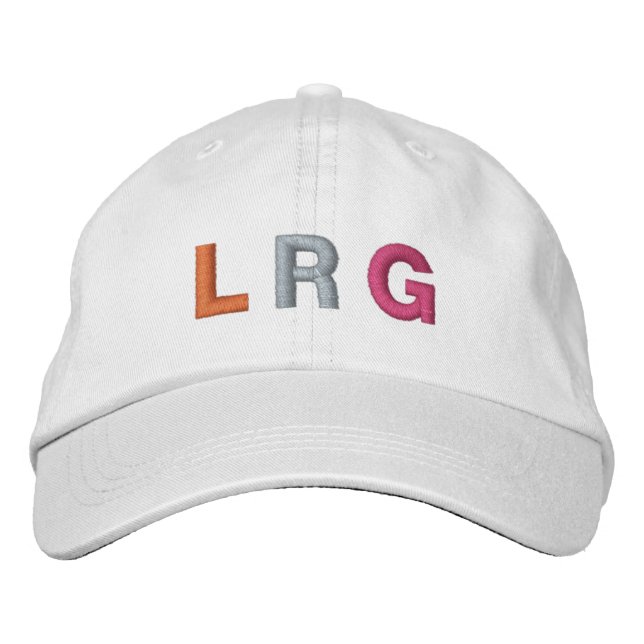 Pink Yellow Girly Bridal Party Monogram Initial  Embroidered Baseball Cap (Front)