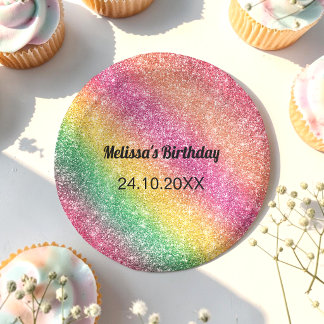 Pink Yellow Glitter Birthday Party Paper Bowls