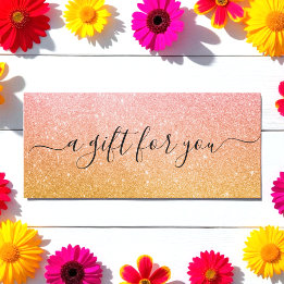 Pink Yellow Glitter Business Gift Certificate