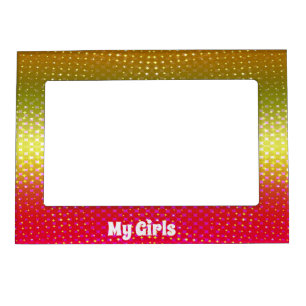 Pink Yellow Glitter Magnetic Frame