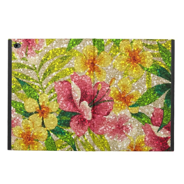 Pink & Yellow Glittery Flowers Powis iPad Air 2 Case (Outside)