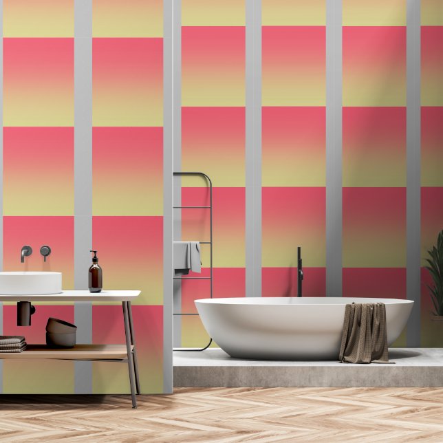 Pink Yellow Gradient Gray  Wallpaper (Bathroom)
